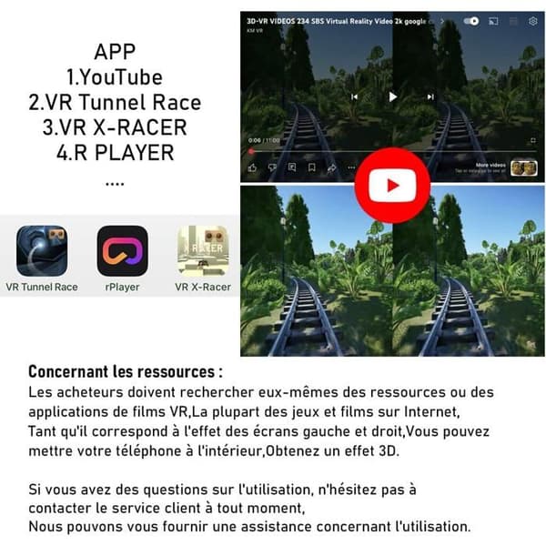 VR-headset, 3D virtual reality-headset, kompatibel med iPhone og Android, 2K HD-billedkvalitet og anti-blåt lys-beskyttelse