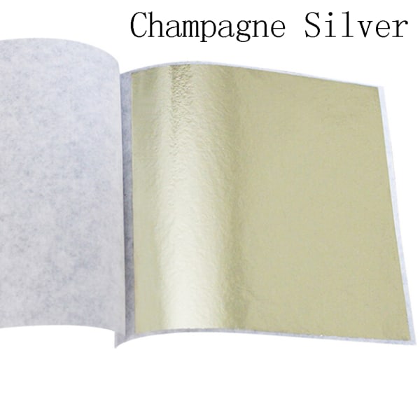 100 ark Guldfolie Lövförgyllning Hantverkspapper Champagne Silver Champagne Silver