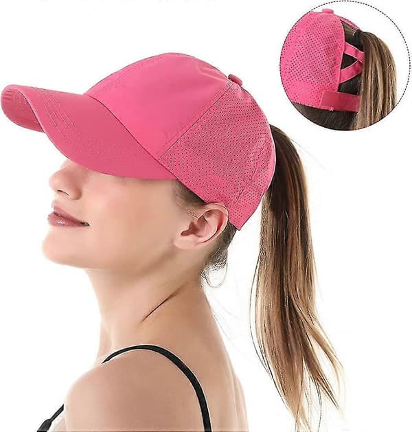 Baseballcaps med kryss og hestehale for kvinner Rose