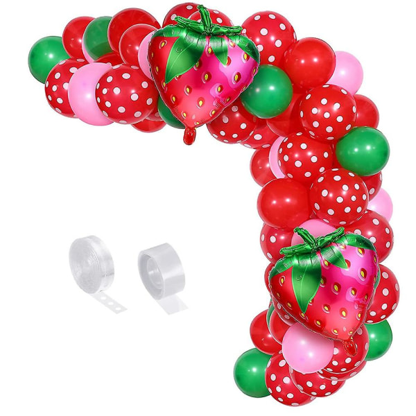 Jordbær fest dekorasjon ballong kranssett, jordbær folie mylar ballonger til bryllup bursdag