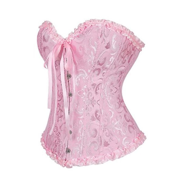 Mimigo Naisten Pitsi Nauha Takana Seksikäs Kukallinen Korsetti Naisille Alusvaatteet Bustier Yläosa Pluskoko PINK 2XL