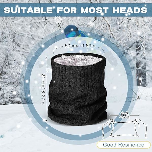 2 stk Vinter Halsvarmer Fleeceforet Sjal Sirkel Vinter Sjal Tykk Hals Sjal Halsvarmer Menn Vindtett Hals Gaiter Hals