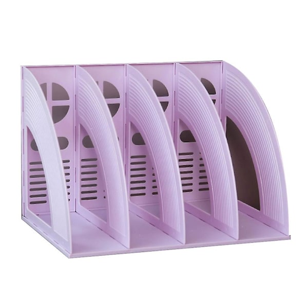 Multifunktionell Filhållare Dokument Tidningsorganisatör Stående Bokstöd för Hemmet Temperament Purple Four grid