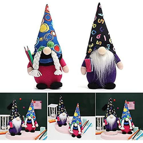 Faceless Doll Pencil Book Doll, Funny Faceless Plush Doll, Plush Faceless Gnome With Book & Pencil Handmade Colorful Long Hat Dwarf Doll School Season