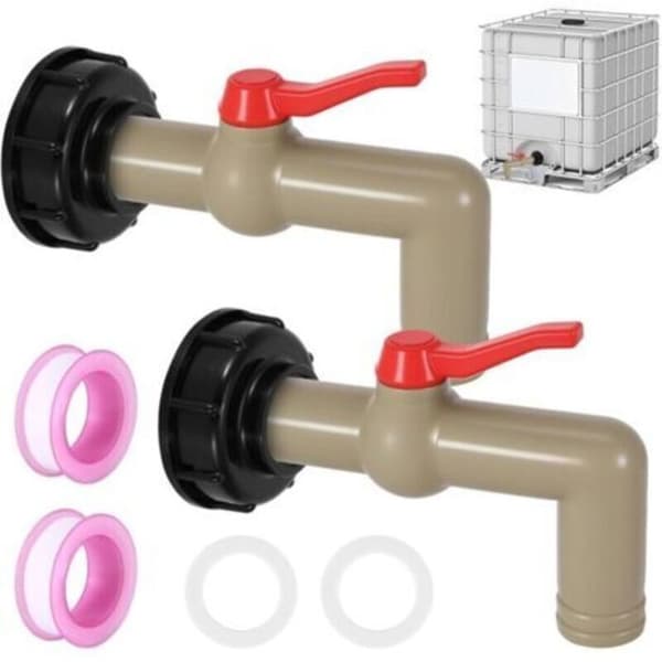 IBC vanntankkran - LUSKYKA® - Pakke med 2 - S60x6 adapter - 32 mm diameter