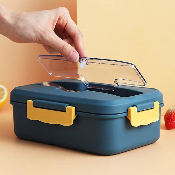 1200 ml Bento Lunsjboks, Multi-rom Lunsjboks, Bærbar Matkvalitet Plast Bento Lunsjboks Måltid