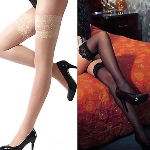 1 Par Dam Tights Lårhöga Strumpor Enfärgad Hög Elasticitet Genomskinliga Höga Strumpor för Vardagsbruk Pink