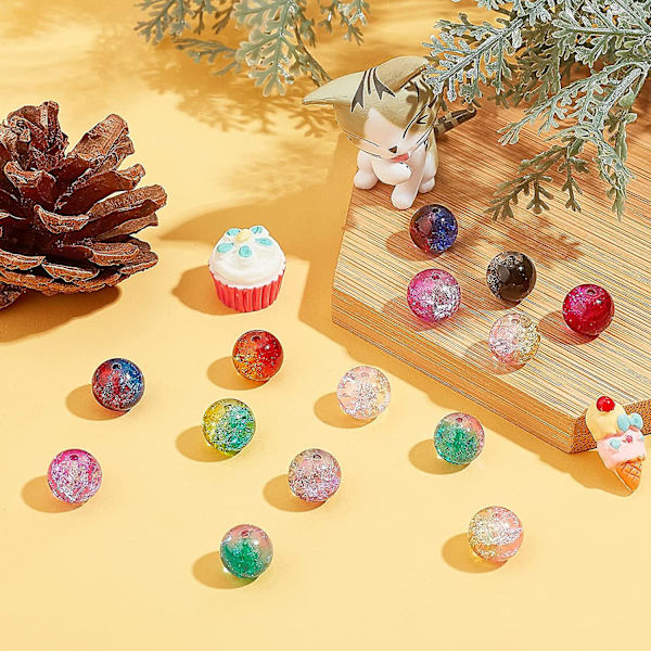 100 stk. 10 farver sprækkeglasperler 10 mm håndlavede lampwork runde krystalperler i løs vægt til sommerperlearbejde venskabsarmbånd mors dags smykkefremstilling