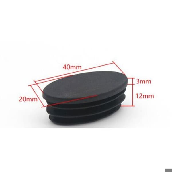 20-pack ovala plastlock för trädgårdsstolsben, rör, bord och andra möbler – 20 x 40 mm