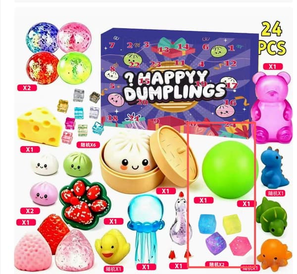 2026 Uusi Squishy Bun Bao Bun Joulukalenteri Höyrytetty pulla Iso höyrytetty pulla a