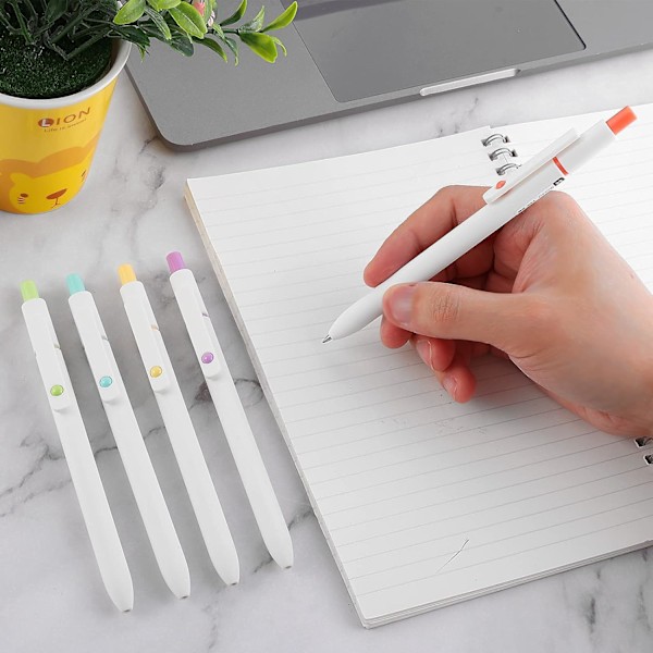 5 st estetiska kulspetspennor, 0,5 mm indragbara gelbläckpennor söta kulspetspennor svart bläck smidiga skrivpennor pastell kulspetspennor för skolan Minimalism