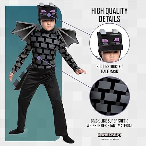 Minecraft Ender Dragon -asu lapsille, videopelin inspiroima hahmoasu S