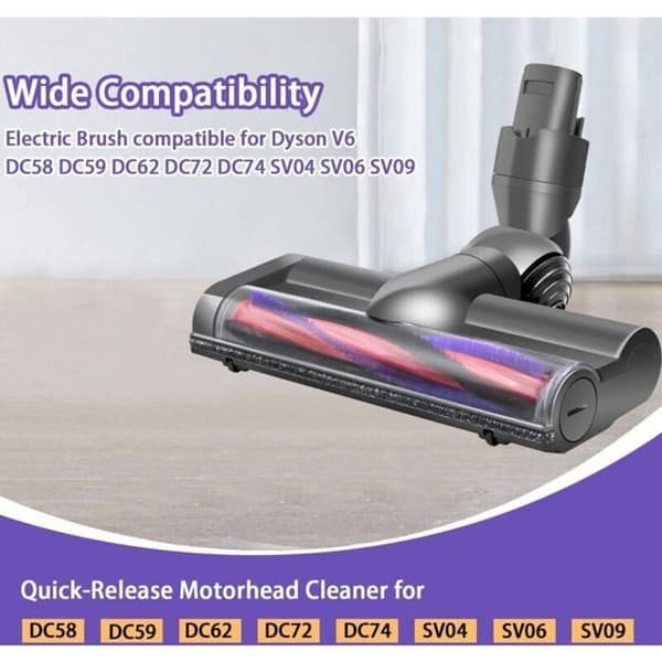 Harjaspää Dyson V6 DC58 DC59 DC62 DC72 D74 SV04 SV06 SV09 -imuriin, lisävarustetarra