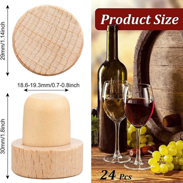 30st vinflaska T-formad träpropp kompatibel trävinpropp