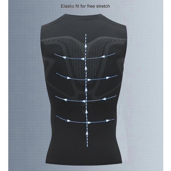 Version Ionic Formende Vest, Ermeløs Formende T-skjorte for Menn White M