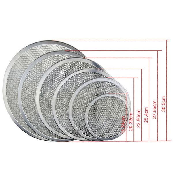 3X Professionel Rund Pizzaovn Bageplade Grillrist Nonstick Mesh Net (12 tommer)
