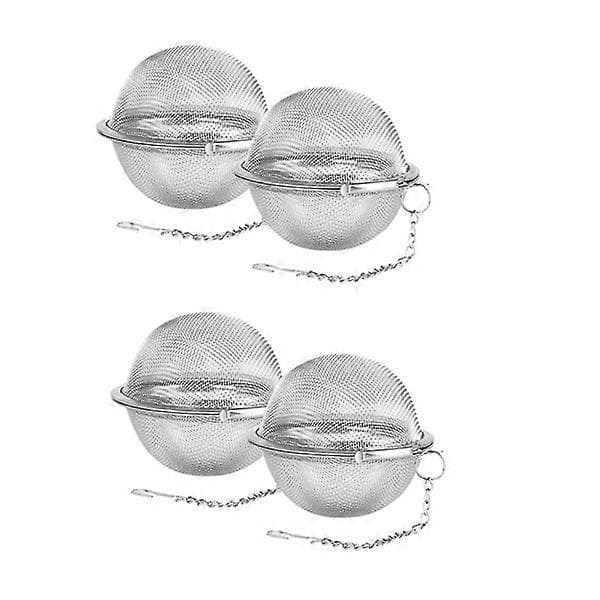 4 stk. te-kugler i rustfrit stålnet, 6,9 cm te-si
