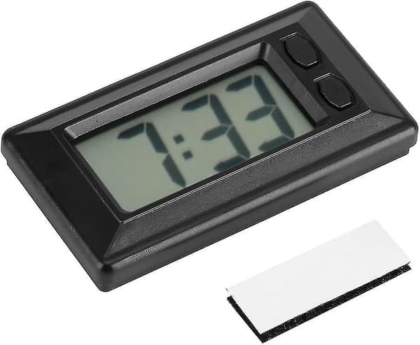 Digitalt Ur Bærbar Elektronisk Bilur (Sort) (1 stk)