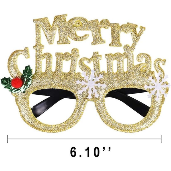 12 stk Julebriller Glitter Fest Briller Innfatninger Julepynt Kostyme Briller Til juleselskaper Feriefavoritter Photo Booth