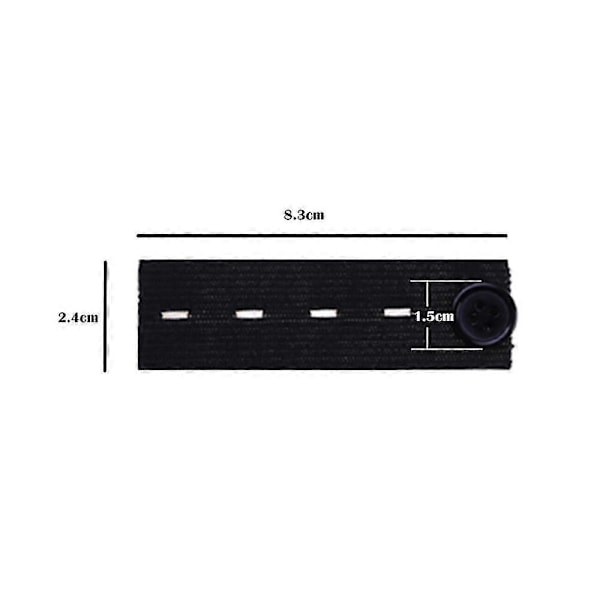 1/5 stk. Knapp Midjeforlenger Bukser Midjeutvider Elastisk Midjebånd Skjørt Jeans Knappforlenger Black 1PC