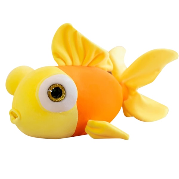 13.8\" Guldfisk Gosedjur Mjuk Söt Fisk Plysch Kudde Leksak Present till Barn, Gul