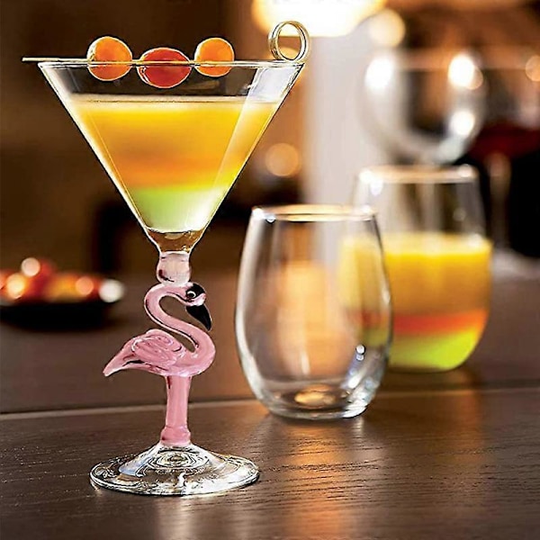 2 stk. Kreativ Flamingo Cocktailglas Omvendt Kegleformet Champagne Martini Krystalglas Bryllup Fødselsdagsfest Vinglas Kop 330ml 2pcs
