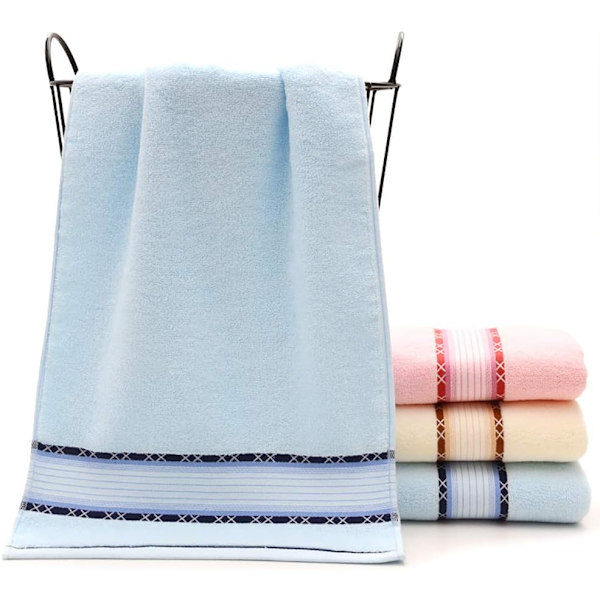 Qrity 3-pack Sport Handdukar 100% Bomull - Multifunktionella Handdukar med Hög Absorptionsförmåga (Variation) för Strand, Bad, Hand (35x75cm)