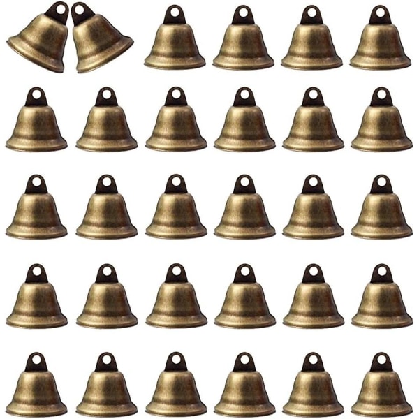 30 delar liten vintage brons handklocka Vintage Bells Vintage brons jingle Bells Vintage brons Bells Mini handklocka brons Bell Handgjord liten bel