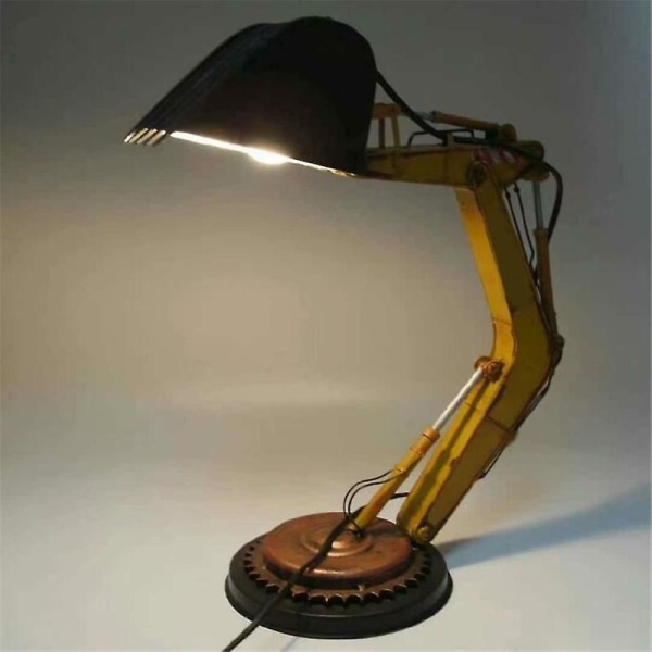 Pöytälamppu Vintage rautakaivukoneen malli led-yöteline lamppu yön puolella makuuhuoneen pöytä