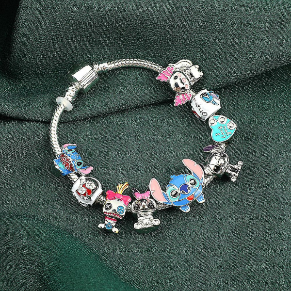 Cartoon Stitch Armband Charm Pärlor Armband Barn Flickor Smycken Gåvor 21cm