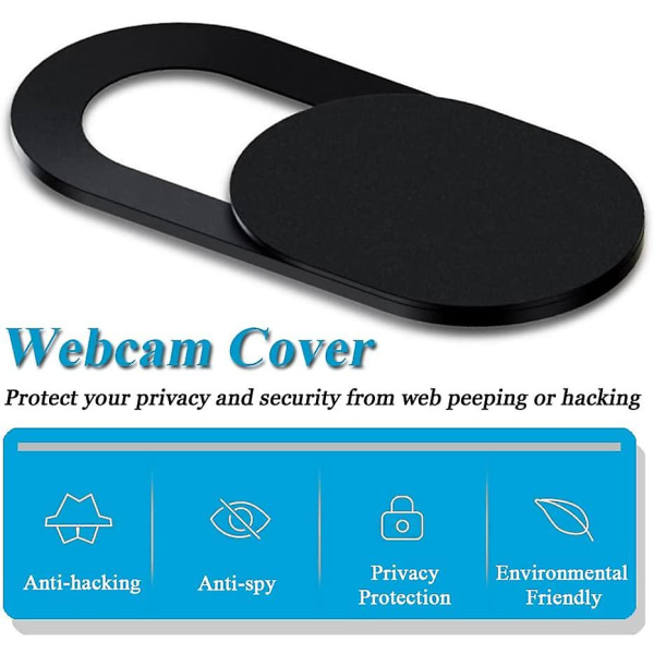 Webcam Cover Slider, 0,027-tommer Ultra tynd Webkamera Beskyttende Privatlivsdækkende Slide Stickers Til Computer, Bærbar, Macbook Pro/air, Iphone, Tablet