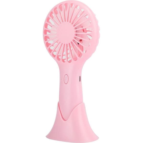 Lyserød mini bærbar ventilator med 3 hastigheder, ideel til hjem og kontor - AquaForge