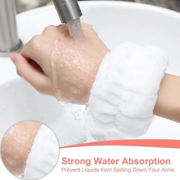 4 par håndleddspa-vaskebånd mikrofiberhåndklestropper stropp håndleddsstropper for å vaske ansiktsabsorberende svettebånd for å forhindre væskesøl (brun,