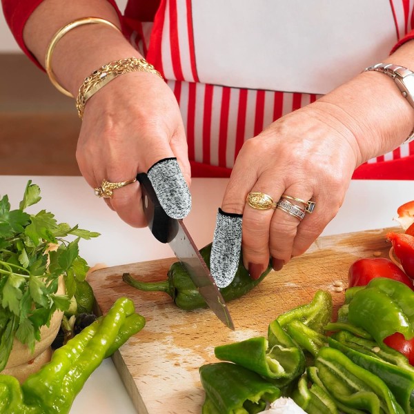 10 kpl Finger Cots Leikkauksenkestävä suoja, Uudelleenkäytettävä ＆ Liukumaton sormiholkki Ihanteellinen keittiöön, työhön, veistokseen