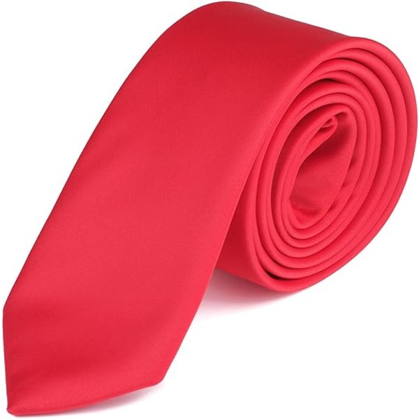 Slips for menn og kvinner Ensfarget slankt slips for menn 6 cm