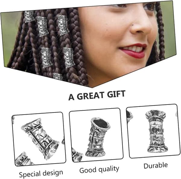 10 stk Retro Legering Hodeplagg Dreadlock Hodeplagg for DIY Smykker Tilbehør Hult Hårdekorasjon