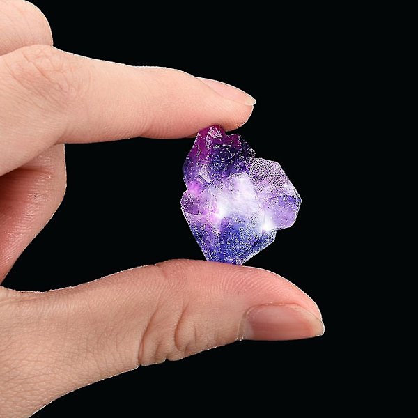 Naturlig oregelbunden kristallkvarts helande fluoritstav sten lila lila ädelsten
