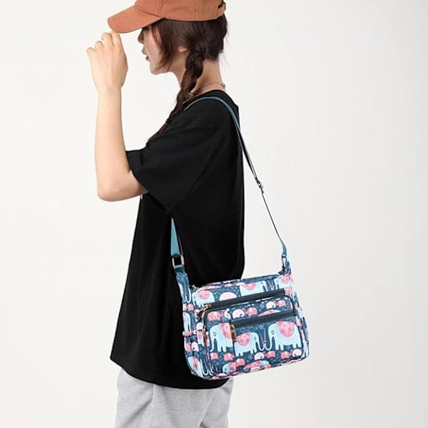 Crossbody tasker til kvinder, stor multi-lomme casual rejsetaske, messenger tasker til shopping, vandreture, daglig brug (fuglebur)