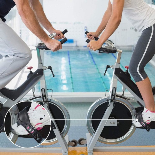 Træningscykel pedalstropper, kraftig justerbar længde Universal pedalstrop passer til de fleste cykelpedaler Motionscykel cykelcykel til hjemmet eller fitnesscenteret