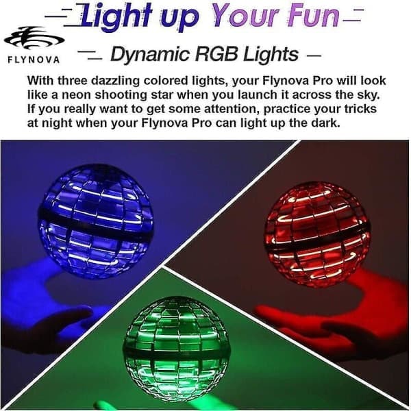 3-pakning Pro Hover Ball Flygende Ball LED Spinner Ball Flygende Orb Leke Blå Blå