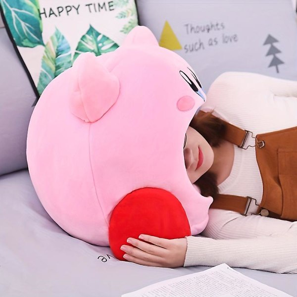 Kirby-peliperiferia Inhalable Nap -panta hattu tyyny vaaleanpunainen hattu pehmolelu