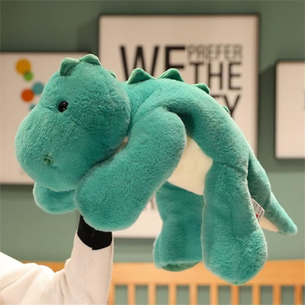 Dinosaur Plush Toy Throw Pillow, Cute Dinosaur Stuffed Animals Doll for Boys Girls Fans (Green Dinosaur, 30cm/11.8 inch)