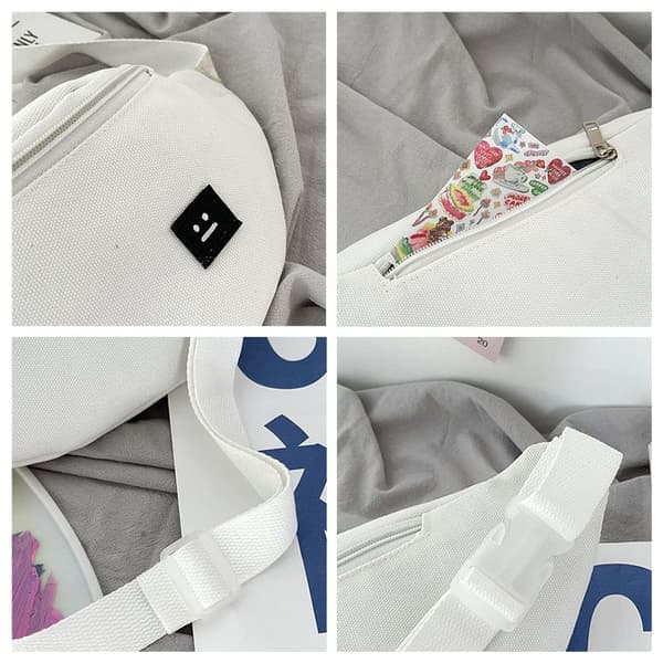Midjeväskor för kvinnor Canvas Bum Bag SVART svart black