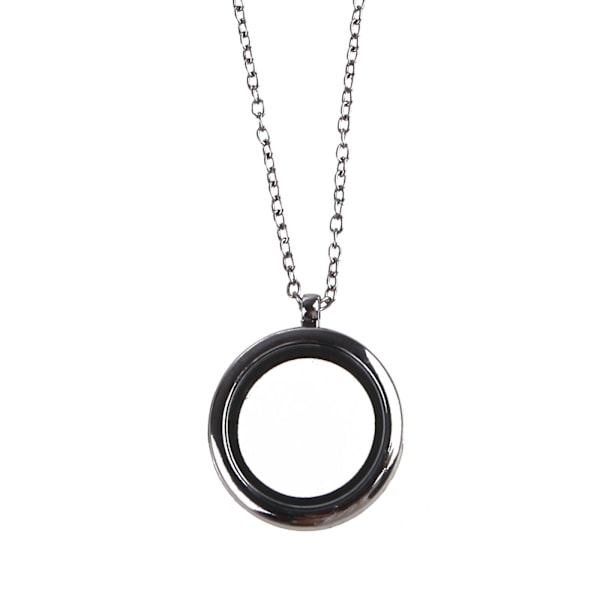 Elegant Halskje med Blank Magnetåpning, Minnefotoboks, Hjerteformet Hengesmykke, Smykkegave til Kvinner Silver