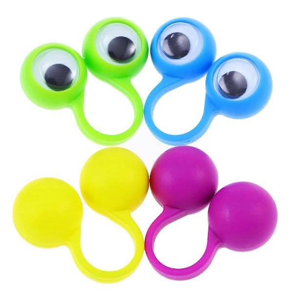 20 st Fingerleksaker Pedagogiska Intelligenta Fingerleksaker Stora Ögon Fingerring Dockor Rolig Fingerspelsleksak för Barn Present Party Favor (Slumpmässig C
