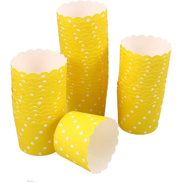 Papir bageforme liner muffin pop cupcake forme 50 stk. varmebestandig PE belægning muffin forme farvede runde tykke muffin kop kage papir kop