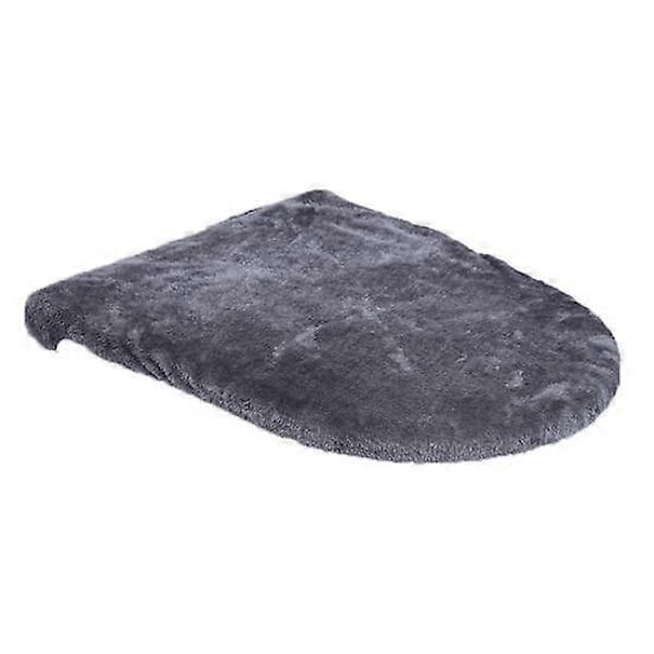 Toalettsitsöverdrag Enfärgat Ultra Plysch Elastiskt Band Halkfritt Material Tvättbart dark gray