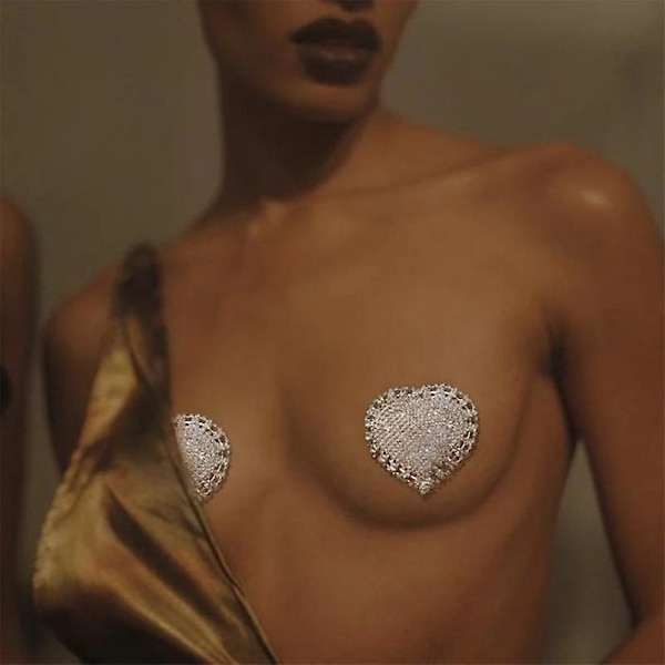 1 par fjärilsformade bröstvårtsskydd med bling-hänge för kvinnor