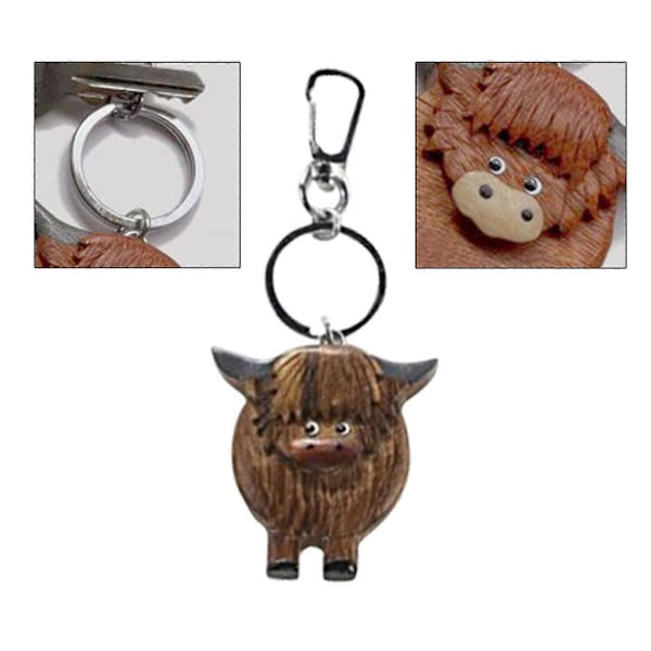 Highland Cow Nøglering Sødt Highland Cow Print Dekor Highland Cow Badeværelsesdekor Highland Cow Gaver