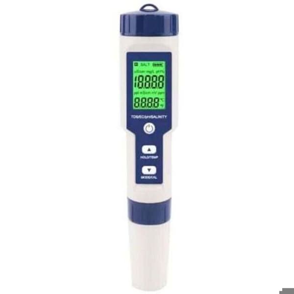 Digital salinitetstester - LUSKYKA® - 5-i-1 - IP67 vandtæt - TDS, pH, salinitet, EC, temperatur